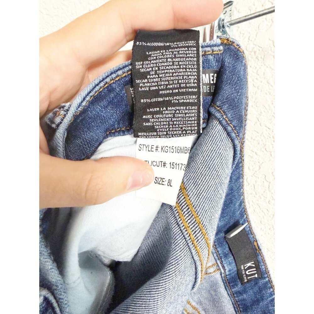 Kut From The Kloth Meg Fab Ab Wide Leg Jeans High Rise Raw Hem Milestone 8L - Picture 6 of 11